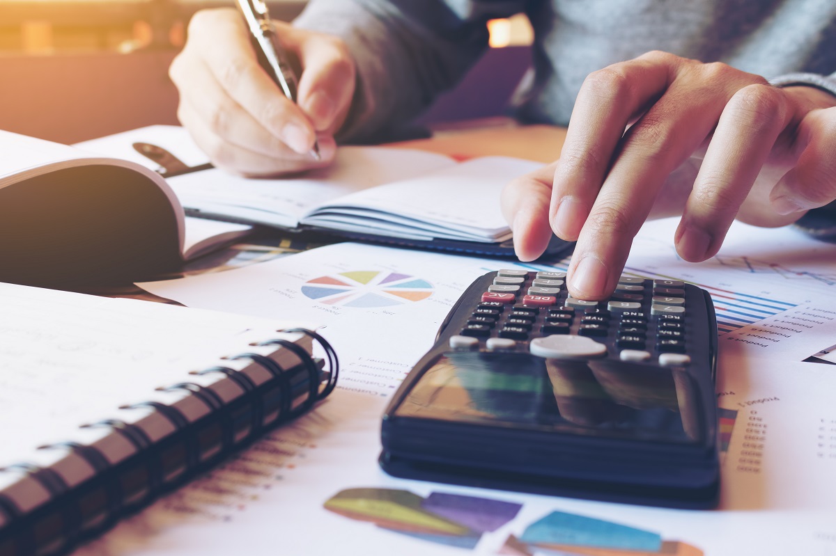 man doing his finances