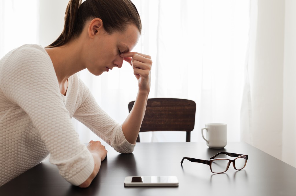 Woman thinking deeply