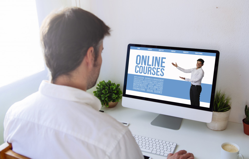 taking online courses for upskilling