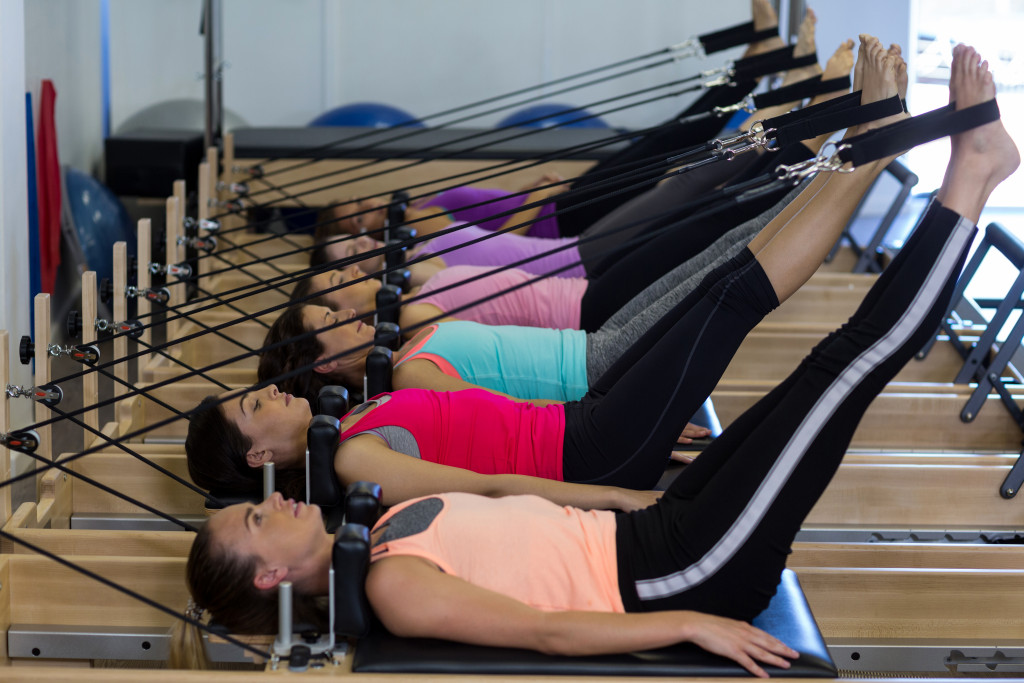 Women exercising in a gym class