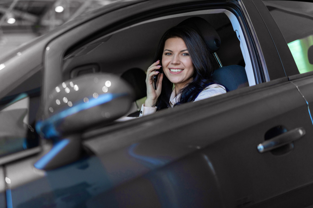 An employee using the company car