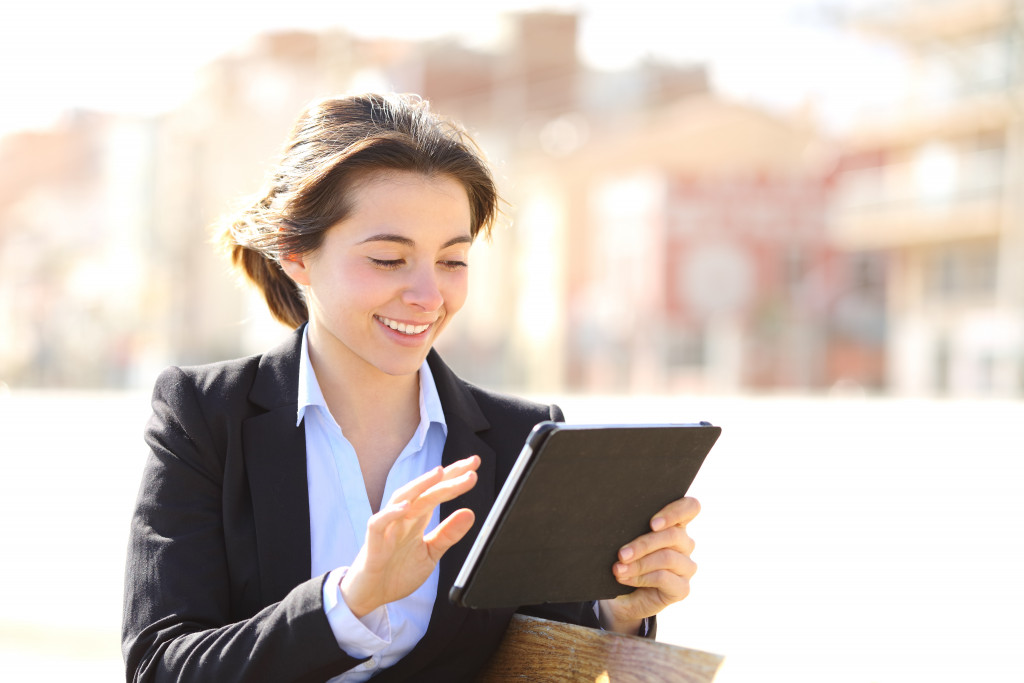 woman smiling