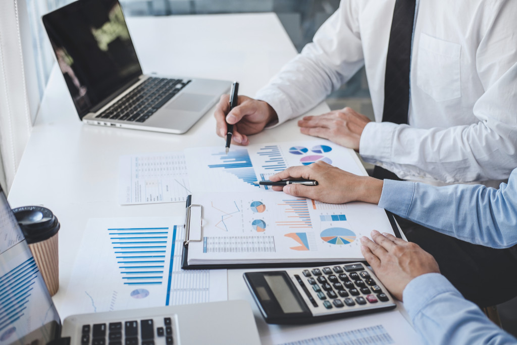 employees working on financial data